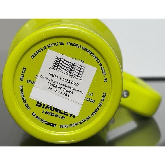 Stanley x Starbucks SUMMER 2024 LIME GREEN 40oz Tumbler - Picture 4 of 4
